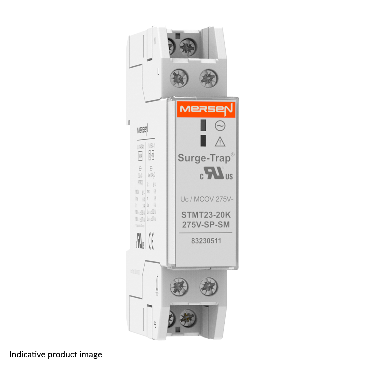 83230500 - SPD Type 2+3, 6kA, Uc20V, Slim, SP TT/TNS, 2 Poles, 1 Module, Monobloc